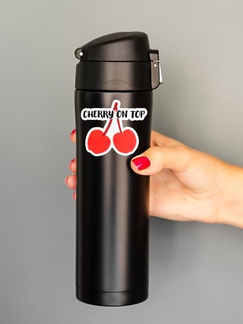 Cherry On Top Sticker | Fruit Pun Vinyl Decal