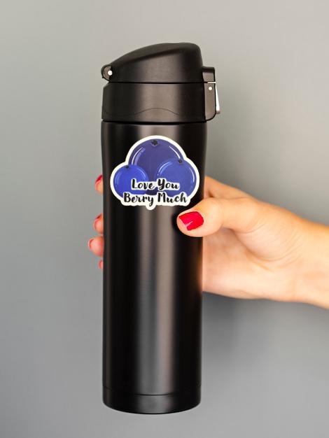 Blueberry Pun Sticker | Love You Berry Much Decal, Matte Vinyl