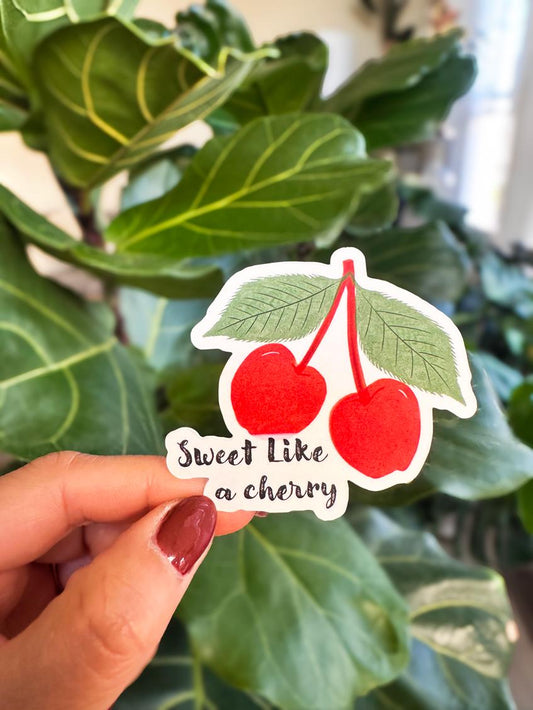 Sweet Like a Cherry Sticker | Fruit Vinyl Decal