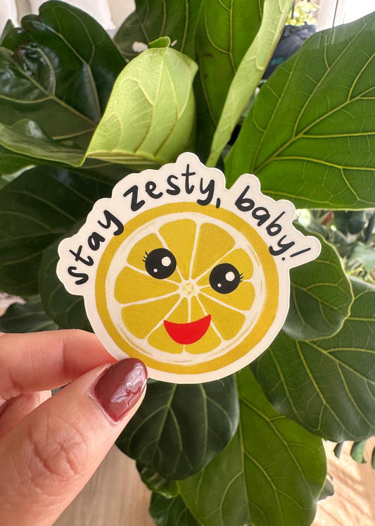 Stay Zesty Baby Sticker | Kawaii Lemon Citrus Decal