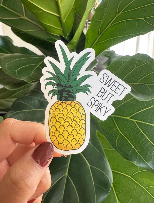 Sweet But Spiky Pineapple Sticker | Tropical Vinyl Decal