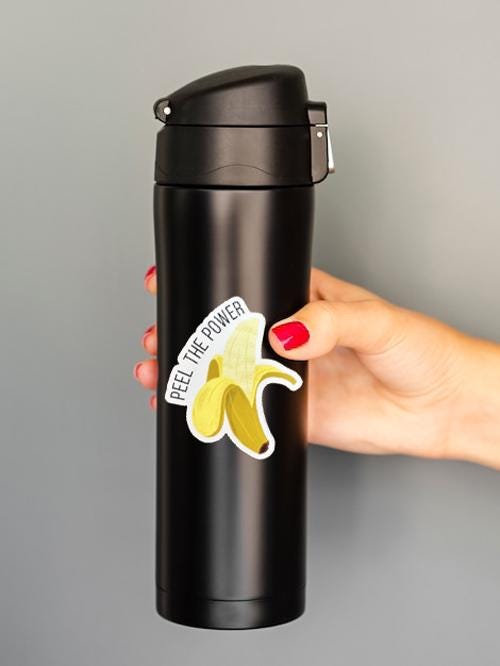 Power Banana Sticker | Motivational Fruit Decal