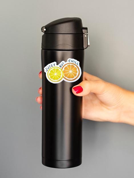 Juicy But Chill Lemon & Orange Slice Sticker | Fruit Art Vinyl Decal