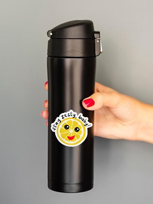 Stay Zesty Baby Sticker | Kawaii Lemon Citrus Decal