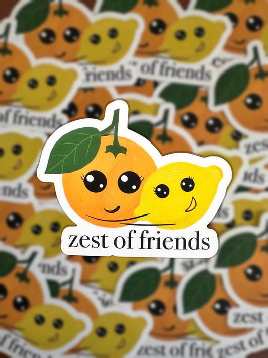 Zest of Friends Sticker | Kawaii Citrus Fruit Decal