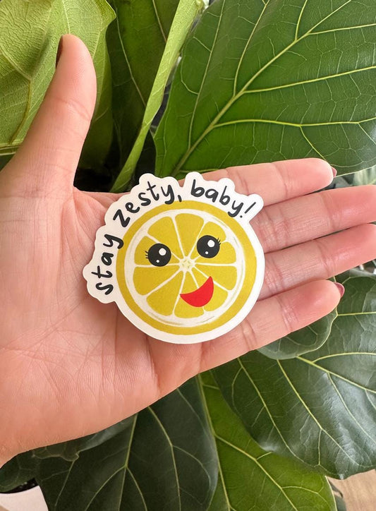 Stay Zesty Baby Sticker | Kawaii Lemon Citrus Decal