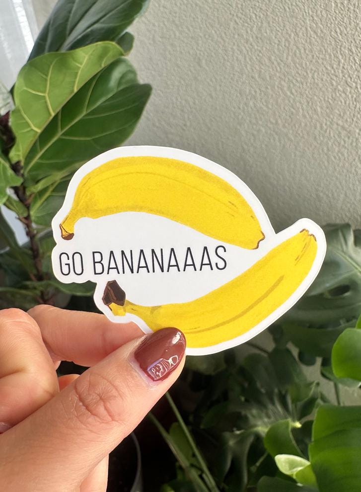 Go Bananas Sticker | Waterproof Vinyl Fruit Decal