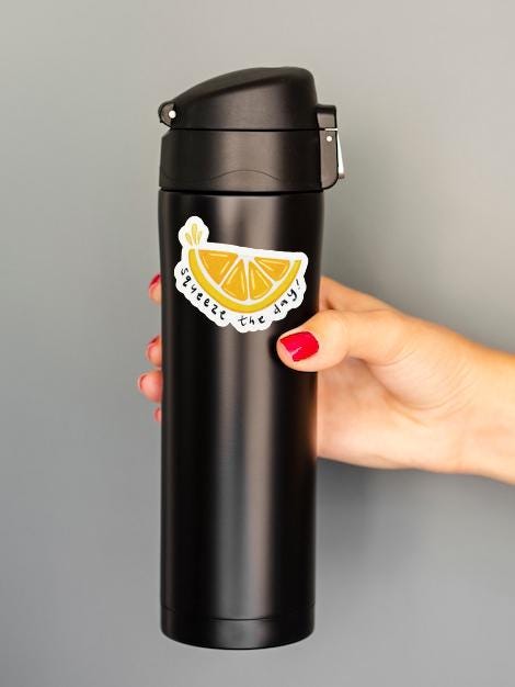 Squeeze the Day Lemon Sticker | Motivational Citrus Decal
